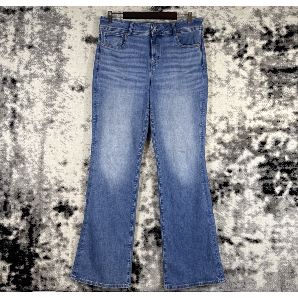 American Eagle Kick Boot Jeans Womens Size 14 LONG Cowgirl Hippie Boho Western